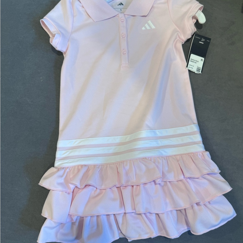 Adidas Light Pink Ruffle Polo Dress